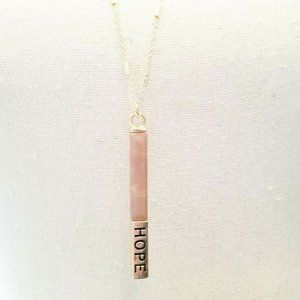 Riah Fashion Hope Stamped Stone Bar Necklace